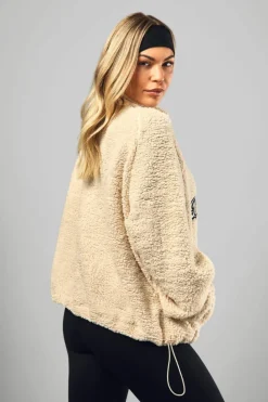 Sweatshirts|Hoodies & Sweatshirts*boohoo Dsgn Studio Applique Zip Through Borg Fleece stone