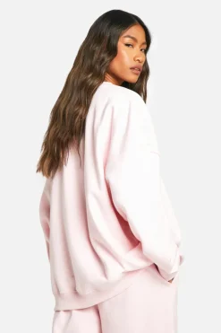 Sweatshirts|Boohoo Basics*boohoo Dsgn Studio Embroidered Oversized Sweatshirt light pink