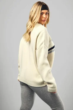 Oversized Jumpers|Jumpers*boohoo DSGN Studio Oversized V Neck Knitted Jumper cream
