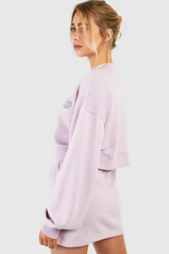 Sweatshirts|Hoodies & Sweatshirts*boohoo Dsgn Studio Script Boxy Crop Sweatshirt lilac