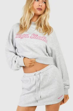 Sweatshirts|Hoodies & Sweatshirts*boohoo Dsgn Studio Script Boxy Crop Sweatshirt ash grey