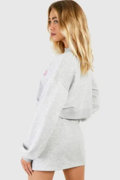 Sweatshirts|Hoodies & Sweatshirts*boohoo Dsgn Studio Script Boxy Crop Sweatshirt ash grey