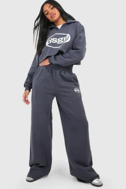 Up To 80% Off Winter Warmers|Tracksuits*boohoo Dsgn Studio Slogan Half Zip Hoodie Tracksuit charcoal
