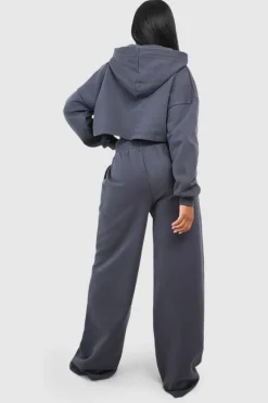 Up To 80% Off Winter Warmers|Tracksuits*boohoo Dsgn Studio Slogan Half Zip Hoodie Tracksuit charcoal