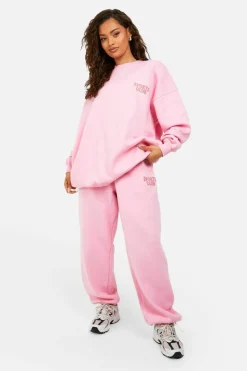 Sweatshirts|Dsgn Studio*boohoo Dsgn Studio Sports Bubble Slogan Oversized Sweatshirt pink