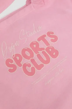 Handbags|Tote Bags*boohoo Dsgn Studio Sports Club Slogan Tote Bag baby pink