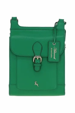 Cross-Body Bags*Ashwood Leather Eclisse Cuoio' Real Leather Crossbody Bag Green