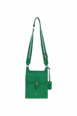 Cross-Body Bags*Ashwood Leather Eclisse Cuoio' Real Leather Crossbody Bag Green