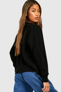 Cardigans|Jumpers & Cardigans*boohoo Edge To Edge Crop Cardigan black