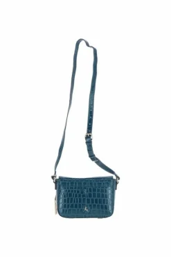 Handbags|Cross-Body Bags*Ashwood Leather Elegance' Croc Embossed Leather Cross Body Bag Teal