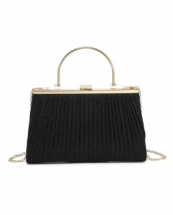 Handbags|Clutch Bags*Kitise Elegant Pleated Clutch Evening Bag With Handle Black