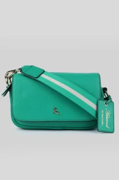 Cross-Body Bags|Handbags*Ashwood Leather Eleganza Milano' Real Leather Flapover Crossbody Bag Green