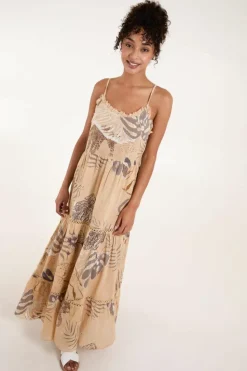 Cami Dresses*Blue Vanilla Elephant Dress Cami Dress Beige