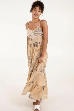 Cami Dresses*Blue Vanilla Elephant Dress Cami Dress Beige