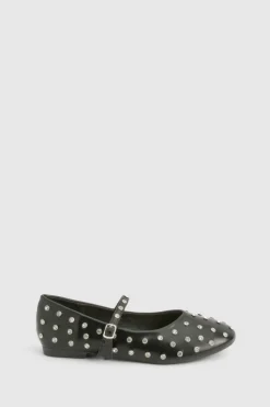 Ballet Flats|Flats*boohoo Embellished Mary Jane Ballet Flats black