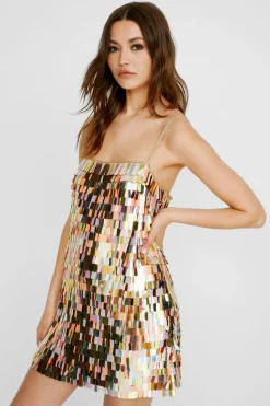 Cami Dresses*NastyGal Embellished Sequin Cami Mini Dress bronze