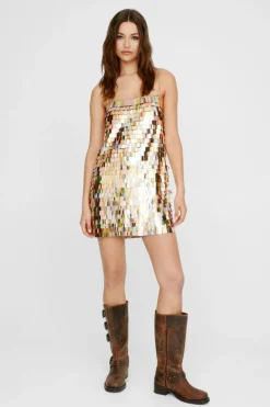 Cami Dresses*NastyGal Embellished Sequin Cami Mini Dress bronze