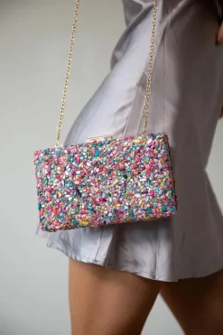 Handbags|Clutch Bags*SVNX Embellished Square Clutch Bag in Multi