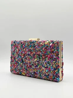 Handbags|Clutch Bags*SVNX Embellished Square Clutch Bag in Multi
