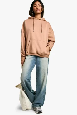 Up To 80% Off Winter Warmers|Sweatshirts*boohoo Embroidered Back Oversized Hoodie chocolate