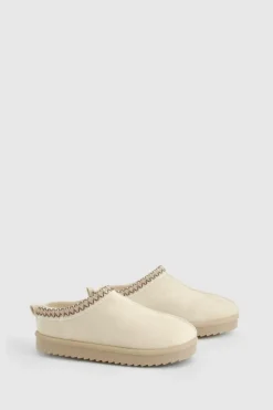 Cosy Boots|All Boots*boohoo Embroidered Cosy Mules beige