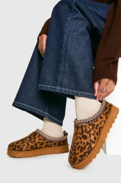 Cosy Boots|All Boots*boohoo Embroidered Cosy Mules leopard