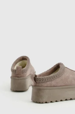 Cosy Boots|All Boots*boohoo Embroidered Platform Cosy Mules taupe