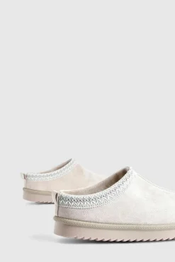 Cosy Boots|All Boots*boohoo Embroidered Slip On Cosy Mules grey