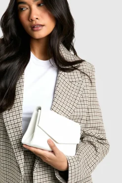 Handbags|Clutch Bags*boohoo Envelope Chain Clutch Bag white