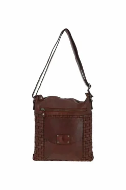 Cross-Body Bags|Handbags*Ashwood Leather Estasi' Woven Classic Large Leather Vintage Crossbody Bag Light Brown