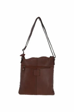 Cross-Body Bags|Handbags*Ashwood Leather Estasi' Woven Classic Large Leather Vintage Crossbody Bag Light Brown