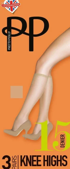 Tights & Socks|Tights & Socks*Pretty Polly Everyday 15 Denier Knee Highs 3 Pair Pack - Mid Grey