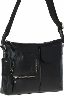 Cross-Body Bags*Ashwood Leather Exquisite Real Leather Cross Body Bag Black