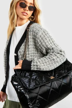 Handbags|Tote Bags*boohoo Extra Large Quilted Tote Bag black