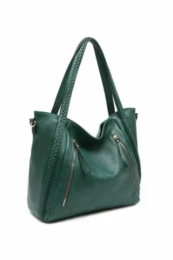 Handbags|Tote Bags*Kitise Extra-Large Braided Handle Slouch Tote Shoulder Handbag Black
