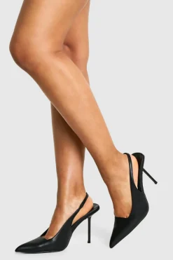 Heels*boohoo Extreme Pointed Slingback Court Shoes black