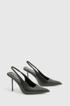 Heels*boohoo Extreme Pointed Slingback Court Shoes black
