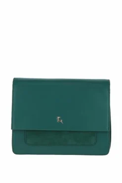 Shoulder Bags*Ashwood Leather Fabrizia' Two Sections Leather Shoulder Bag Green