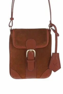 Cross-Body Bags*Ashwood Leather Fascino Fatale' Soft Suede Leather Small Crossbody Bag Tan