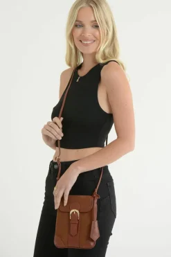 Cross-Body Bags*Ashwood Leather Fascino Fatale' Soft Suede Leather Small Crossbody Bag Tan