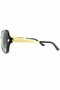 Sunglasses*Gucci Fashion Gold Grey Gradient Sunglasses Black