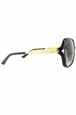 Sunglasses*Gucci Fashion Gold Grey Gradient Sunglasses Black