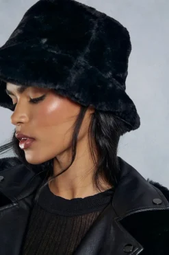 Hats & Gloves|Hats & Gloves*MissPap Faux Fur Bucket Hat black