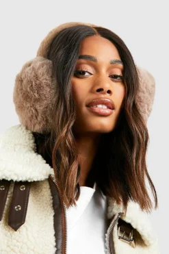 Earmuffs*boohoo Faux Fur Fluffy Earmuff mocha