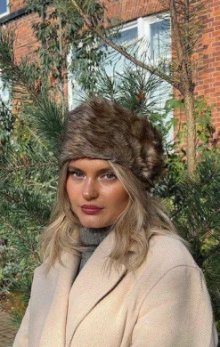 Hair Accessories*SVNX Faux Fur Headband in Brown