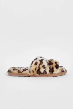 Slippers|Slippers*boohoo Faux Fur Leopard Slipper brown