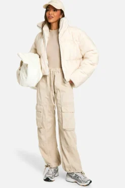 Up To 80% Off Winter Warmers|Puffer Jackets*boohoo Faux Fur Puffer Jacket cream