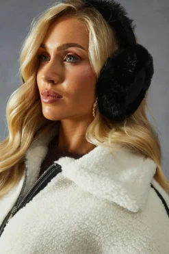 Earmuffs|Hats & Gloves*MissPap Faux Fur Trim Ear Muffs black