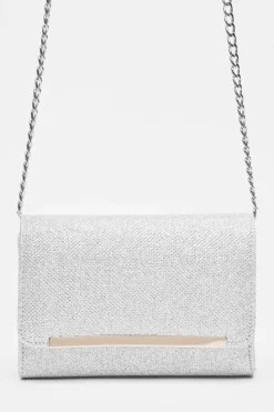 Cross-Body Bags|Handbags*Quiz Faux Leather Chain Bag Silver