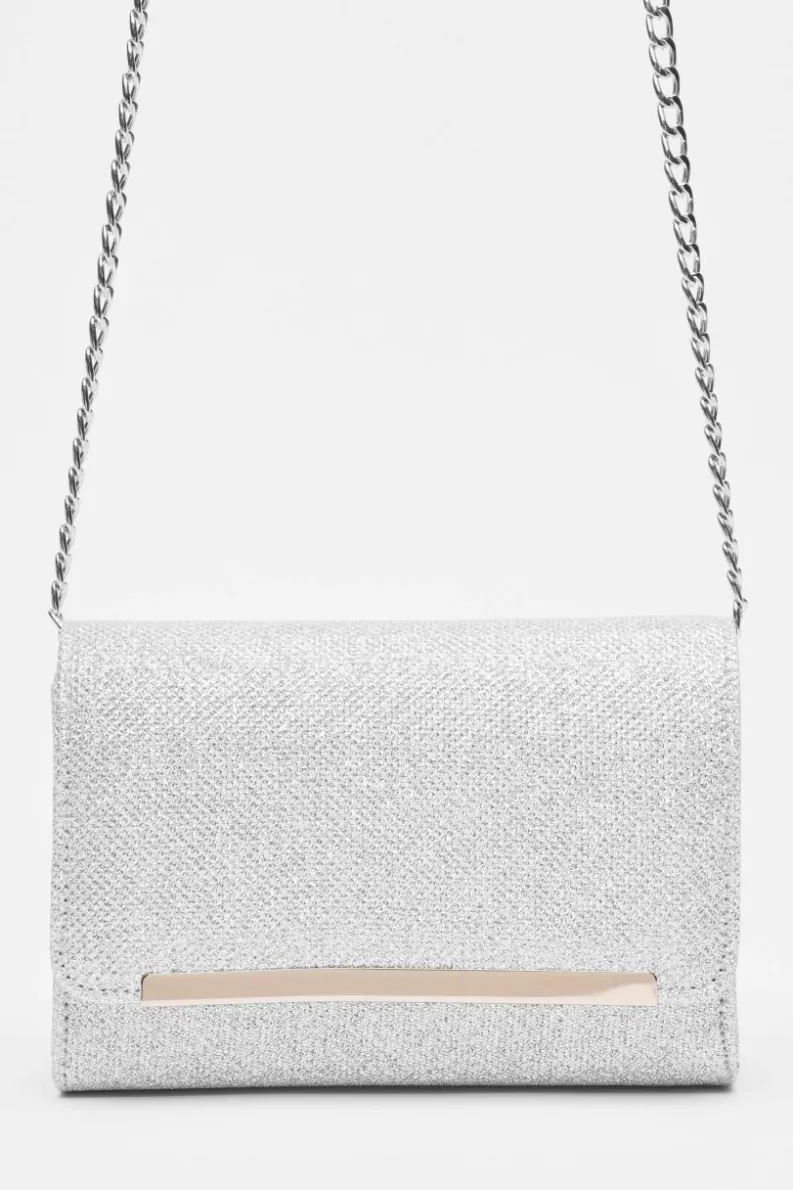 Cross-Body Bags|Handbags*Quiz Faux Leather Chain Bag Silver